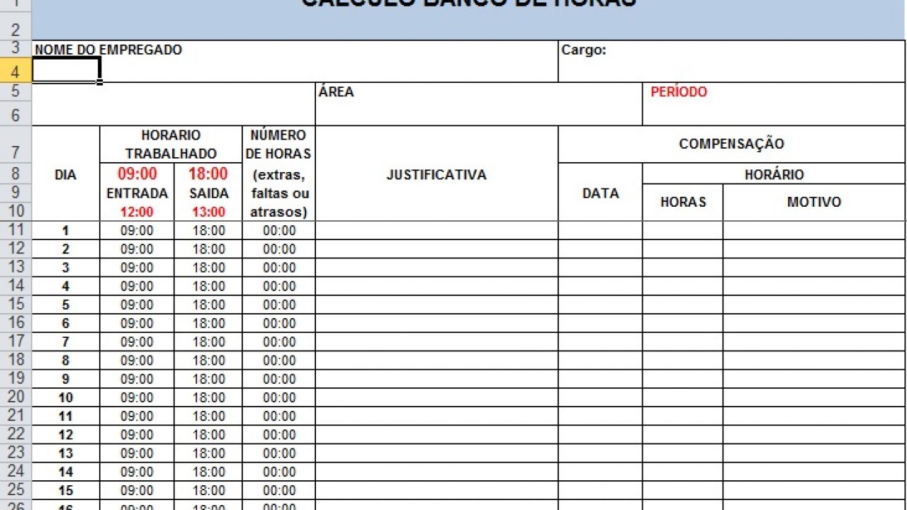Exemplo De Como Preencher Registro De Ponto Manual De Palha