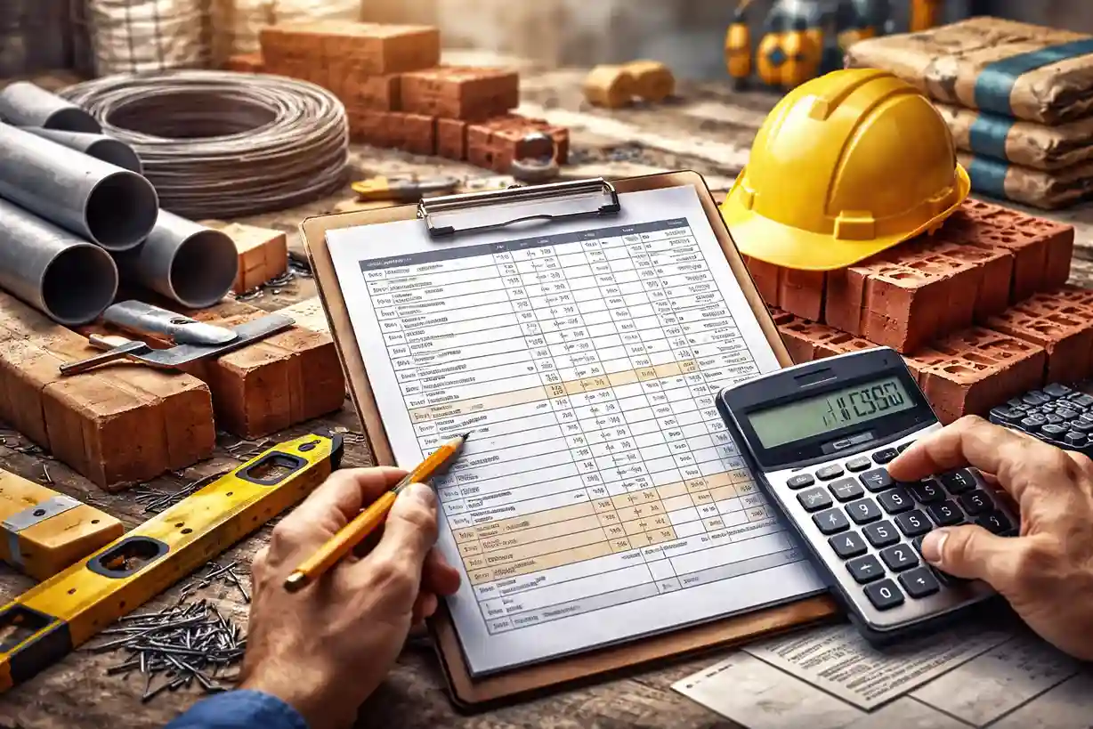 Planilha Cálculo de material de construção