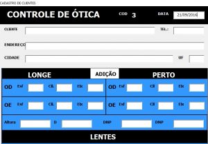 Planilha grátis controle de ótica